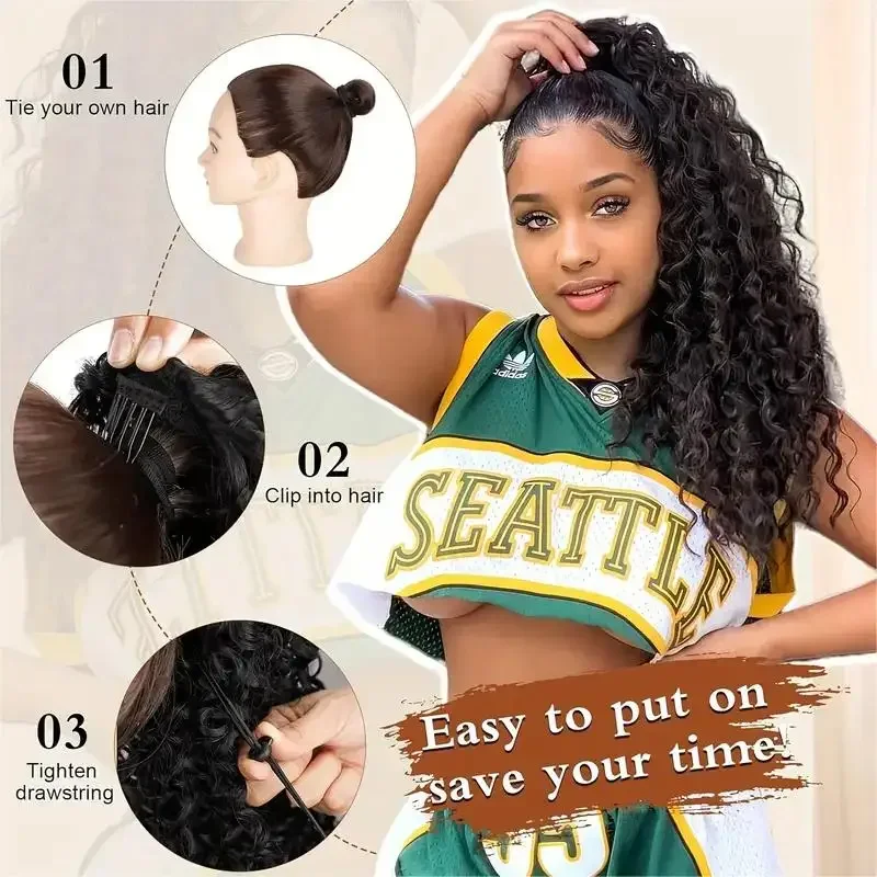 Afro Puff Curly Pony Tail Hair - đánh giá và giá Drawstring Afro Curly Puff Ponytail