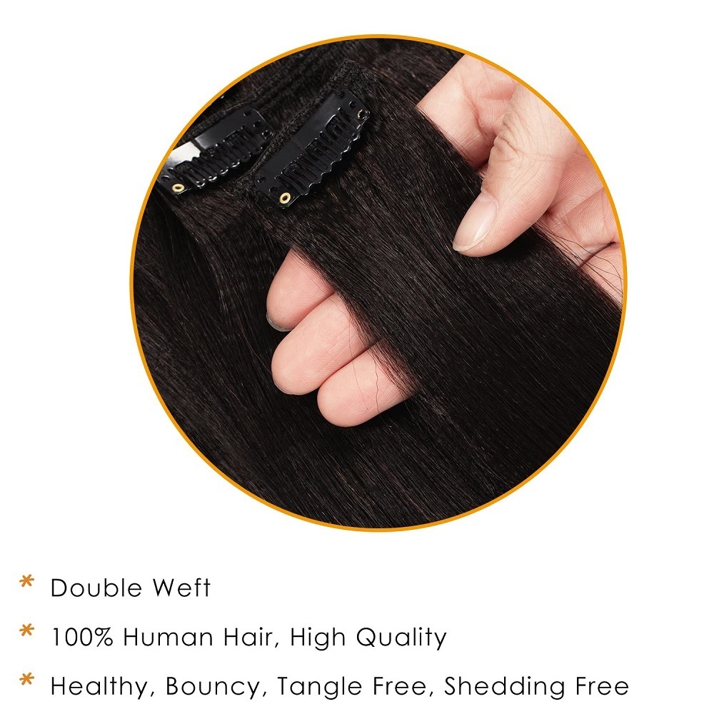 Invisible Thick Straight Clip  - đánh giá và giá Seamless Clip In Hair Extensions Human Hair